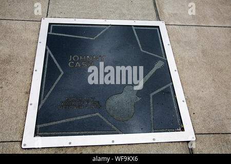 Star Johnny Cash in der Music City Walk of Fame eingeweiht Park, Nashville, Tennessee, United States Stockfoto