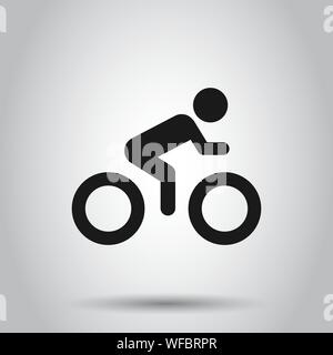 Menschen auf dem Fahrrad zeichen Symbol im flachen Stil. Bike Vector Illustration auf isolierte Hintergrund. Männer radfahren Geschäftskonzept. Stock Vektor