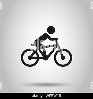 Menschen auf dem Fahrrad zeichen Symbol im flachen Stil. Bike Vector Illustration auf isolierte Hintergrund. Männer radfahren Geschäftskonzept. Stock Vektor