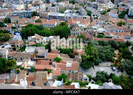 Ansicht von Athen von Akropolis Stockfoto