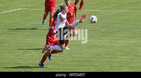 Kassel, Deutschland. 31 Aug, 2019. firo: 2019/2020 31.08.2019 Fußball, Frauen, Damen. Em-Qualifikation, Nationalmannschaft Deutschland - Montenegro Ziel auf 3:0 durch Alexander Popp | Verwendung der weltweiten Kredit: dpa/Alamy leben Nachrichten Stockfoto