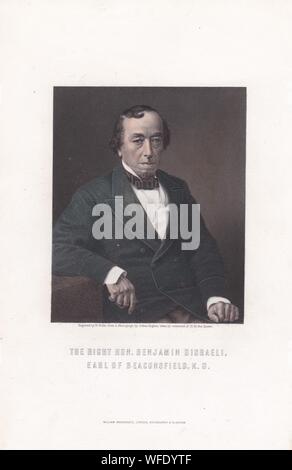 Buchen Sie Platte/Drucken von der 'richtigen Hon. Benjamin Disraeli. Earl of Beaconsfield. K.G.' Stockfoto