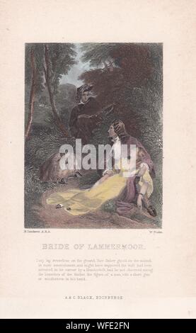 Buchen Sie Platte/Drucken von "Die Braut von Lammermoor" Ca. 1830. von Sir Walter Scott. Stockfoto