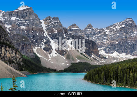 Moraine Lake im Banff National Park, Kanada Stockfoto