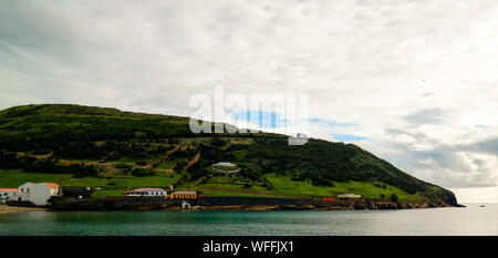 Sanset über Mount Guia bei Insel Faial, Azoren, Portugal Stockfoto