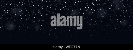 Fallenden Schnee Overlay. Weihnachten Schneefall Banner Overlay mit unscharfen Partikel Stock Vektor