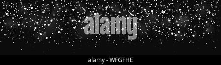 Schneefall Overlay. Fallenden Schnee nahtlose Banner für winterliche Dekorationen Stock Vektor