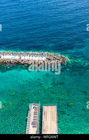 Italien, Sorrento Küste zum Baden, ausgestattet Stockfoto