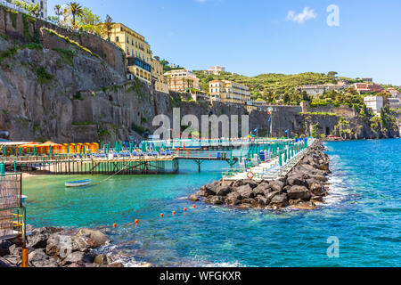 Italien, Sorrento Küste zum Baden, ausgestattet Stockfoto