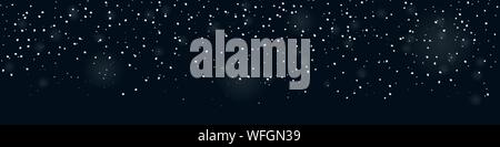 Schneefall Overlay. Fallenden Schnee nahtlose Banner für winterliche Dekorationen Stock Vektor