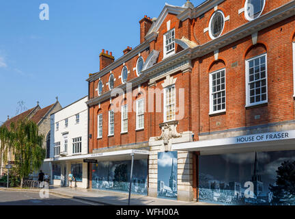 Geschlossen, bestieg, House of Fraser Department Store, St Georges House, West Street, Chichester, Hauptstadt der Grafschaft West Sussex, South Coast, England, Grossbritannien Stockfoto