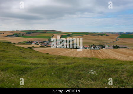 Ländliche Landschaft, Escalles, Cap Blanc-Nez, Pas-de-Calais, Ile-de-France, Frankreich Stockfoto