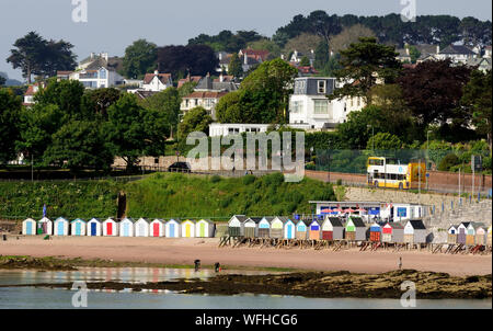 Holzhütten am Corbyn's Kopf, Torquay, Devon. Stockfoto