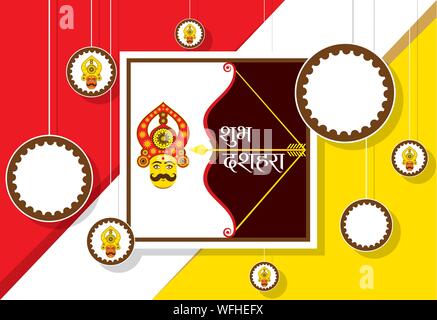 Vijayadashami oder Dussehra ist eine große hinduistische Fest Feier Plakat und Ihren Text Marke oder Firma Konzept Design schreiben Stock Vektor
