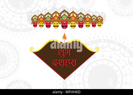 Vijayadashami oder Dussehra ist eine große hinduistische Fest Feier Plakat design Stock Vektor