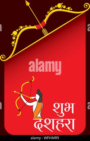 Vijayadashami oder Dussehra ist eine große hinduistische Fest Feier Plakat und Ihren Text Marke oder Firma Konzept Design schreiben Stock Vektor