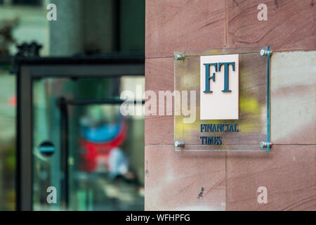 FT London HQ Financial Times Hauptsitz im Bracken House im City of London Financial District. 2019 kehrte die FT in ihre historische Heimat zurück. Stockfoto