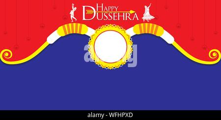 Vijayadashami oder Dussehra ist eine große hinduistische Fest Feier Plakat und Ihren Text Marke oder Firma Konzept Design schreiben Stock Vektor