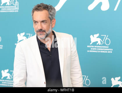 Venedig, Italien. 31 Aug, 2019. Regisseur Todd Phillips nimmt ein Fotoshooting für den Film 'Joker' während der 76. Internationalen Filmfestspielen von Venedig in Venedig, Italien, am 12.08.31., 2019. Credit: Cheng Tingting/Xinhua/Alamy leben Nachrichten Stockfoto