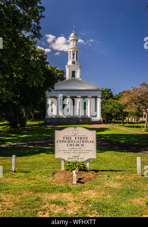 Erste Gemeindekirche Madison Grün Historic District Madison, Connecticut, USA Stockfoto