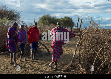 Masai Stamm, Amboseli Nationalpark, Kenia Stockfoto