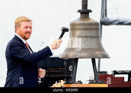 Terneuzen, Niederlande. 31 Aug, 2019. König und Königin Maxima Willem-Alexander der Niederlande und König Philippe und Königin Mathilde von Belgien an den Start der 75. Jahrestag der Befreiung in Terneuzen, Niederlande, 31. August 2019. Quelle: Patrick Van Katwijk/POINT DE VUE |/dpa/Alamy leben Nachrichten Stockfoto