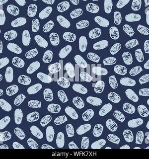 Vektor blau Dinosaurier eier Polka Dots Muster wiederholen. Perfekt für Textil, Geschenkverpackung und Tapeten. Stock Vektor