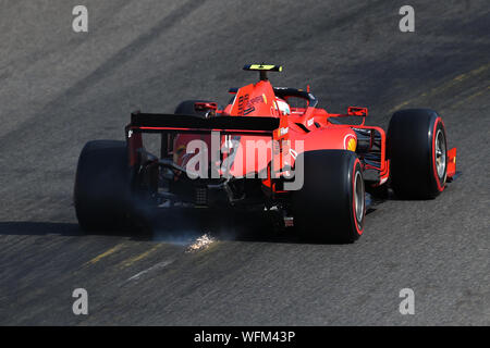 Spa Francorchamps. 31 Aug, 2019. Charles Leclerc von Ferrari Laufwerke während des Qualifying der Formel 1 Grand Prix von Belgien in Spa-Francorchamps, Belgien, Aug 31., 2019. Credit: Zheng Huansong/Xinhua/Alamy leben Nachrichten Stockfoto