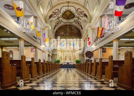 Innenraum von St. Louis Kathedrale in Jackson Square New Orleans Stockfoto