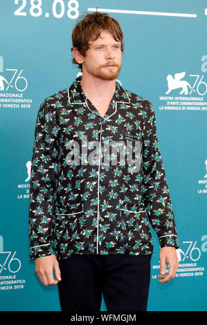 Venedig, Italien. 30 Aug, 2019. Jack O'Connell am Fotoshooting von eberg" auf der Biennale in Venedig 2019/76 th Venice International Film Festival im Palazzo del Casino zu. Venedig, 30.08.2019 | Verwendung der weltweiten Kredit: dpa/Alamy leben Nachrichten Stockfoto