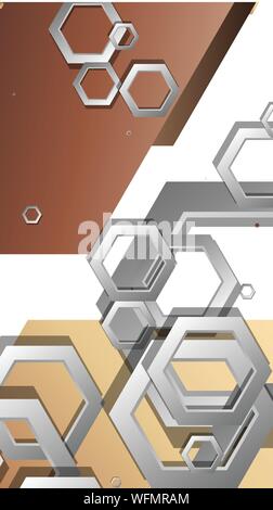 Abstrakte geometrische Hintergrund mit Sechsecken Hautfarbe Komposition. Vector Illustration Stock Vektor