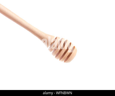 Honig Pendelarm isoliert auf den weißen Hintergrund. Gerät zum Dippen Honig. Stockfoto