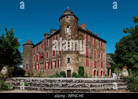 Frankreich, Aveyron, Camjac, Chateau du Bosc, ehemaligen feudalen Festung aus dem 12. Jahrhundert, Haus der Familie von Henri De Toulouse-Lautrec Stockfoto