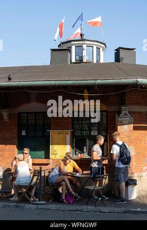 Polen, voïvodie Kleinpolen, Krakau und Kazimierz Kazimierz, dem Jüdischen Viertel, Nowy Square und Restaurants Stockfoto