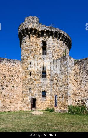 Frankreich, Yvelines, Haute Vallée de Chevreuse natural Regional Park, Chevreuse, Château de la Madeleine, wachen Turm Stockfoto