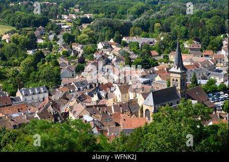 Frankreich, Yvelines, Haute Vallée de Chevreuse natural Regional Park, Chevreuse, Blick auf die Stadt Stockfoto