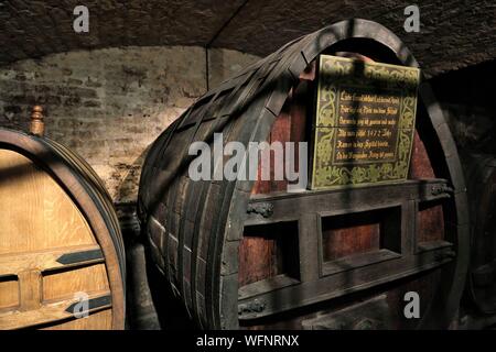 Frankreich, Bas Rhin, Straßburg, Place de l'Hopital, historische Höhle der Hospices de Strasbourg, die Galerie der Donner, Wein 1472 vom Stockfoto