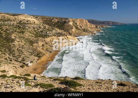 Griechenland, Kreta, Matala, Roten Strand Strand Stockfoto