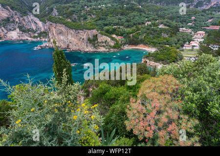 Griechenland, Ionische Inseln, Korfu, Paleokastritsa Stockfoto