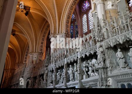 Frankreich, Eure et Loir, Chartres, Kathedrale Notre Dame als Weltkulturerbe von der UNESCO, der Chor aufgeführt, Tour Anfang des 16. Jahrhunderts, Stockfoto