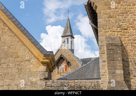 Eintritt in die Abtei Orval Klosteranlage im Südlichen Belgien, nahe der französischen Grenze Stockfoto