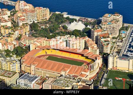 Fürstentum Monaco, Monaco, der Fels, der Louis II Fußball-Stadion Stockfoto