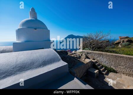 Italien, Sizilien, Liparische Inseln als Weltkulturerbe von der UNESCO, Lipari, Chiesa vieja de Quattropani Stockfoto