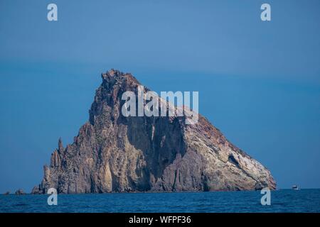 Italien, Sizilien, Liparische Inseln als Weltkulturerbe von der UNESCO, Panarea, Isoletta, Inselchen der Guglie, oder der Pfeile Stockfoto