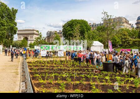 Frankreich, Paris, die völlig Fußgänger avenue Foch, BiodiversiTerre Projekt, einer 10.000 m² großen Anlage Artwork von artist Gad Weil vom 3. bis 5. Juni 2017 Stockfoto