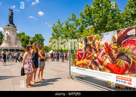 Frankreich, Paris, den Platz der Republik gepflanzt für die Veranstaltung Biodiversität 2019 Vom 21. bis zum 24. Juni 2019 (Gad Weil) Stockfoto