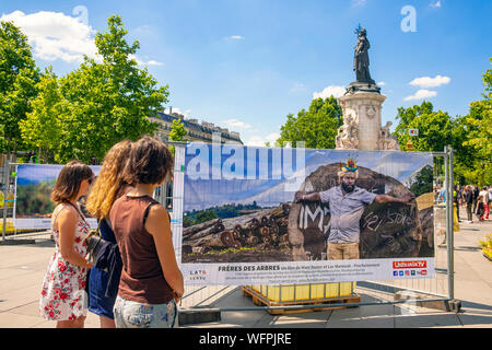 Frankreich, Paris, den Platz der Republik gepflanzt für die Veranstaltung Biodiversität 2019 Vom 21. bis zum 24. Juni 2019 (Gad Weil) Stockfoto