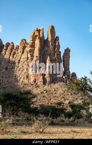 Äthiopien Tigray regionalen staatlichen, Gheralta, Felsen Stockfoto