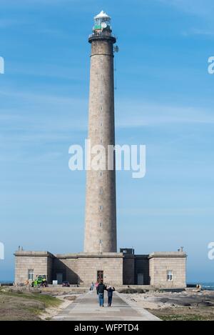 Frankreich, Manche, Cotentin, Gatteville le Phare, Gatteville Leuchtturm (Pointe de Barfleur Licht) ist 75 Meter und ist die dritthöchste traditionellen Leuchtturm der Welt Stockfoto