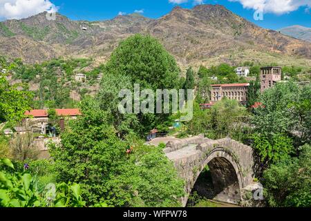 Armenien, Lorri region, Debed Tal, Alaverdi, Sanahin Brücke, 12. Jahrhundert, mittelalterliche Brücke über Debed Fluss Stockfoto